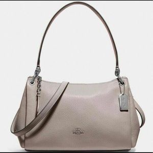 New Coach Mia Shoulder Bag Grey Birch